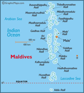 Maldivy - mapa