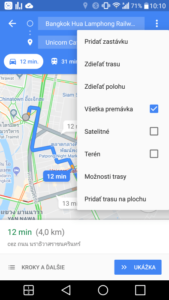 google maps - pridat zastavku a premavka
